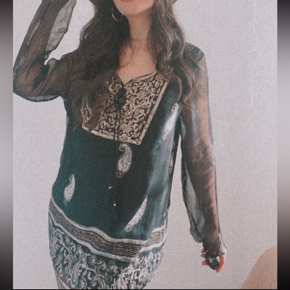 I'd Like a Glass - Boho Vintage Paisley Dress - Picture 10 of 10